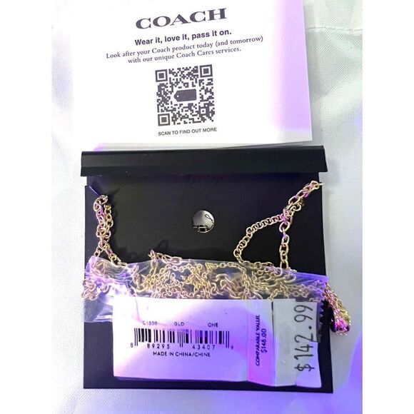 💕NWT! ❤️Coach Flower Necklace Adjustable Msrp:$148.00 - Picture 2 of 3